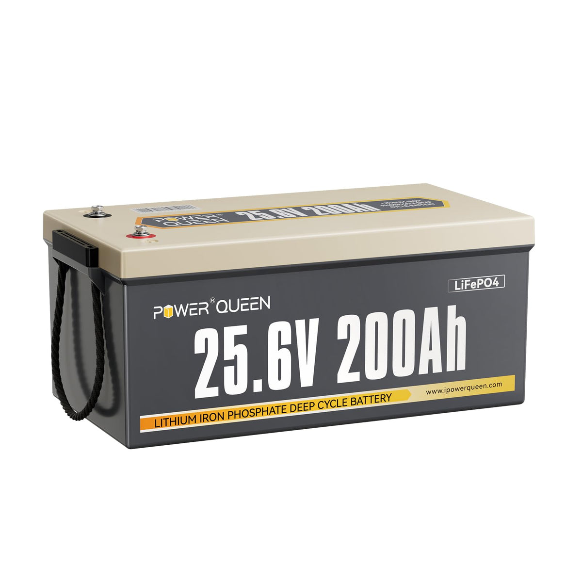 Power Queen 25.6V 200Ah Lifepo4 Battery, Lithium Battery Built-In 200A Bms, 5.12Kwh Deep Cycle Power, 4000 To 15000 Cycles Recha