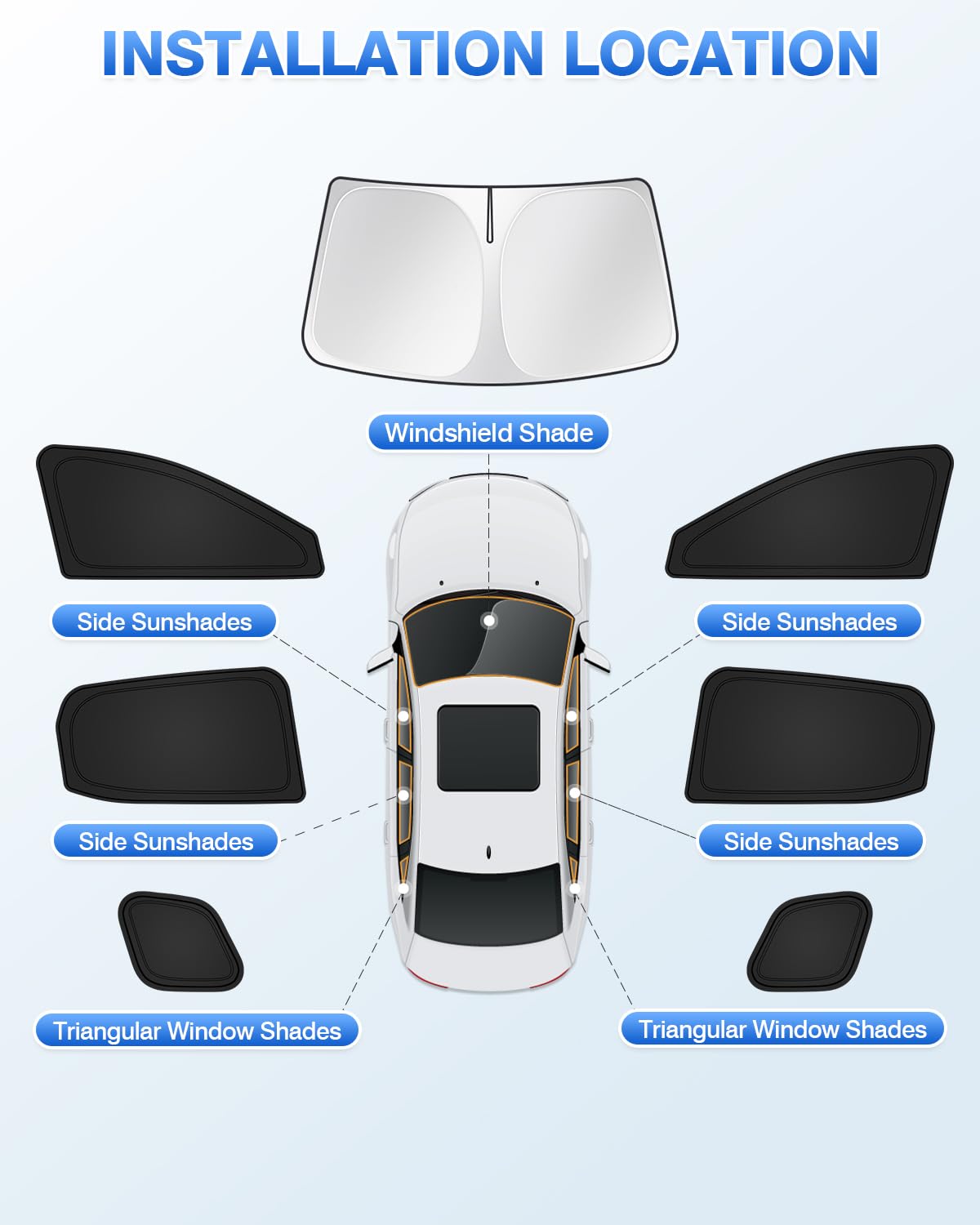 Canvcle Sunshades For 2025 Nissan Kicks Accessories Windshield Sun Shade Side Rear Window Shade Cover Sun Visor Shield Privacy P