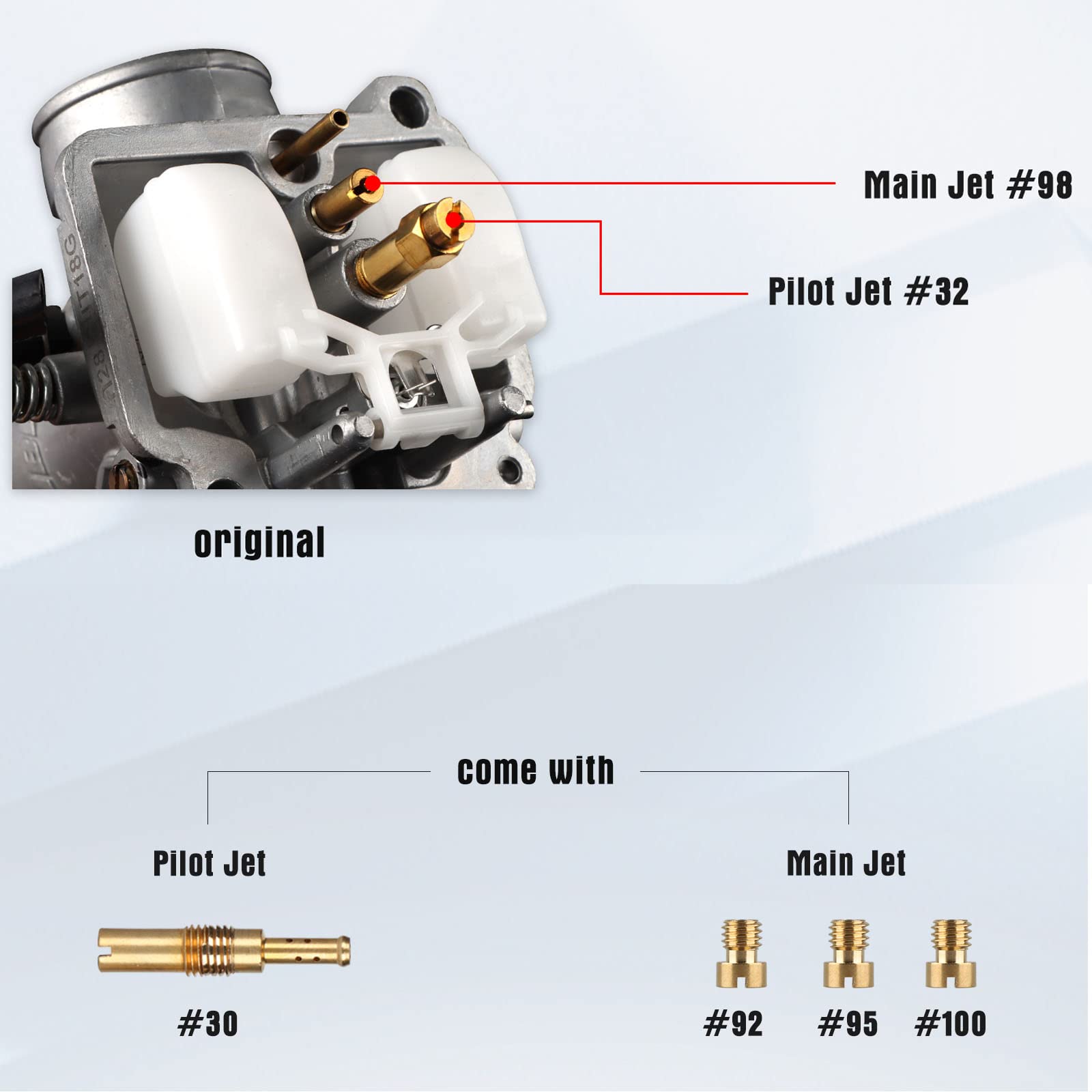 Nibbi Carburetor Pe22Mm Kit 22Mm Carburetor Fit 110Cc 125Cc 130Cc Flange Motorcycle Engines For Dirt Bike Pit Bike Atv 4 Wheeler With Carb Jets