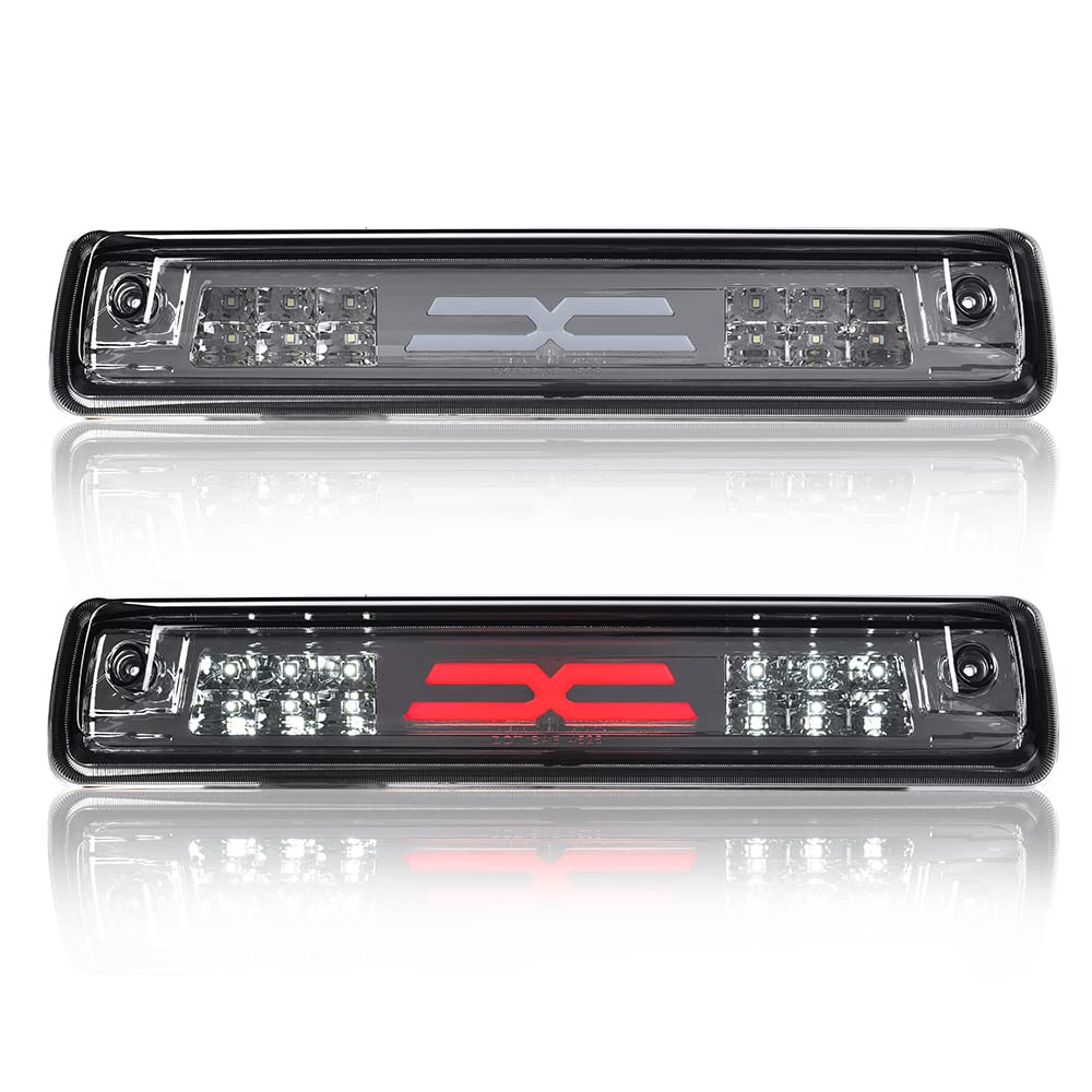 CROSSDESIGN LED Bar 3rd Brake Light Type X Light Compatible with 2015-2018 Colorado/Canyon,Tail Brake Cargo Lamp Smoky lens Clea