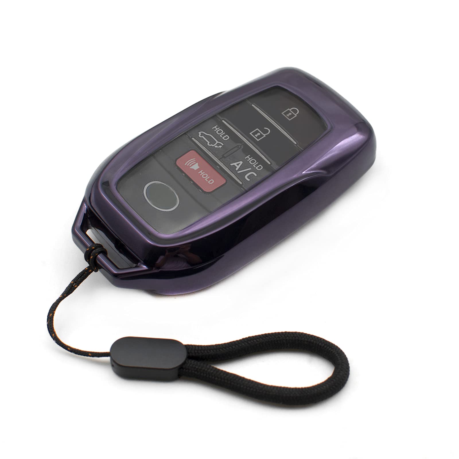 Mechcos Compatible With 2022 2021 2020 Toyota Land Cruiser Sienna Venza Rav4 Prime Mirai Purple Black Tpu Key Fob Cover Case Rem