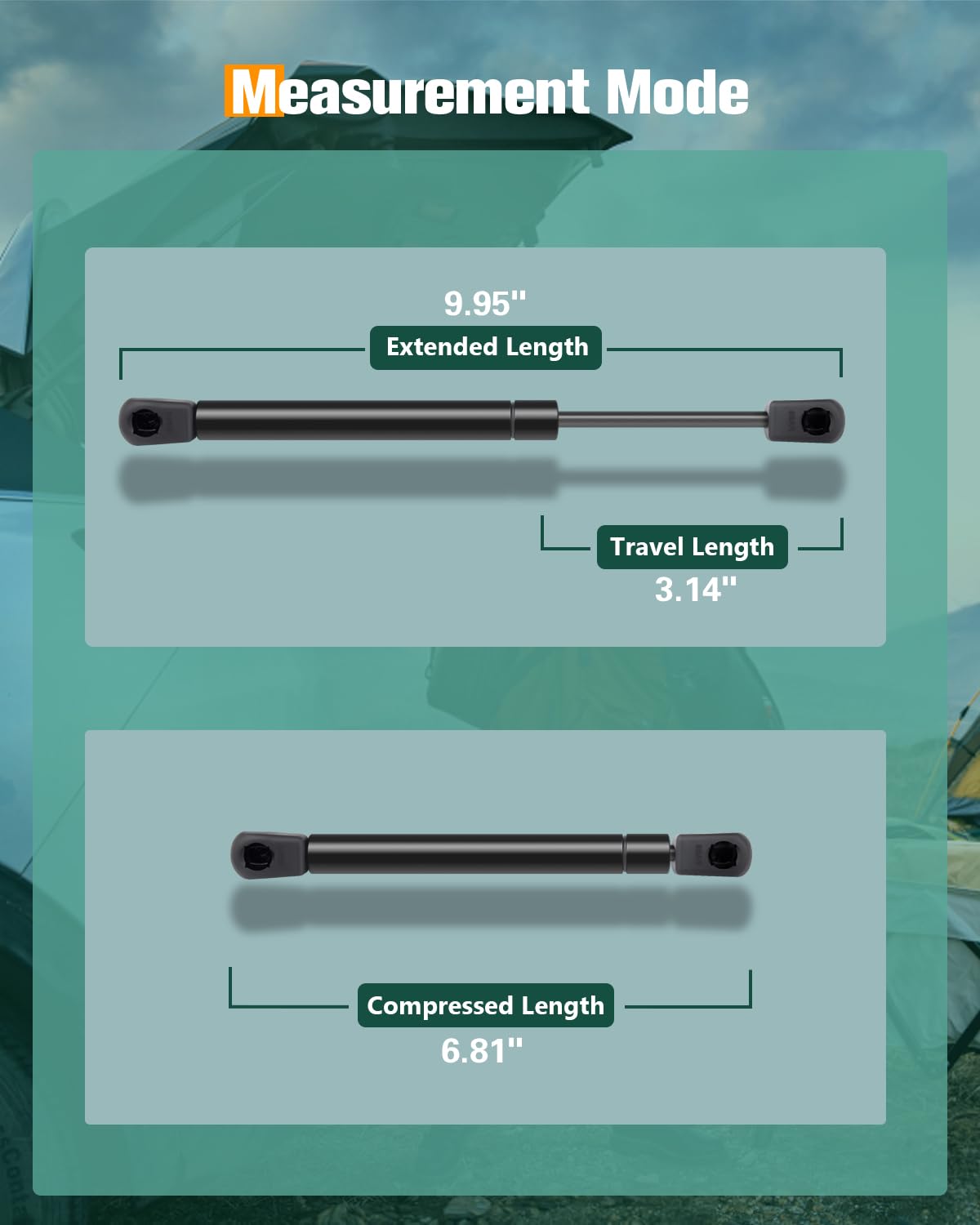 Scitoo 4031 2Pcs Lift Supports 9.95'' Fit For Chrysler For Sebring 1997-2000 Shock Struts Trunk