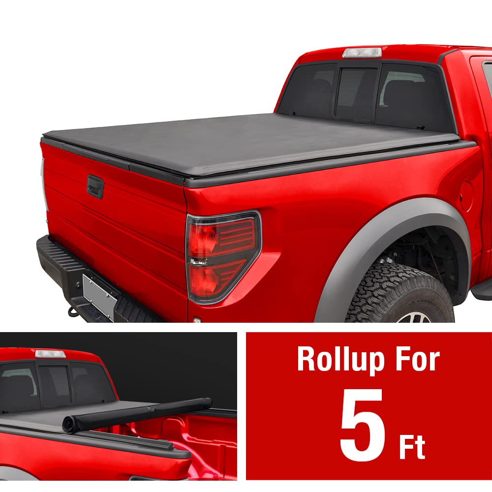 Maxmate Soft Roll-Up Truck Bed Tonneau Cover Compatible With 2016-2023 Toyota Tacoma | 5' (60'') Bed | Tct169044