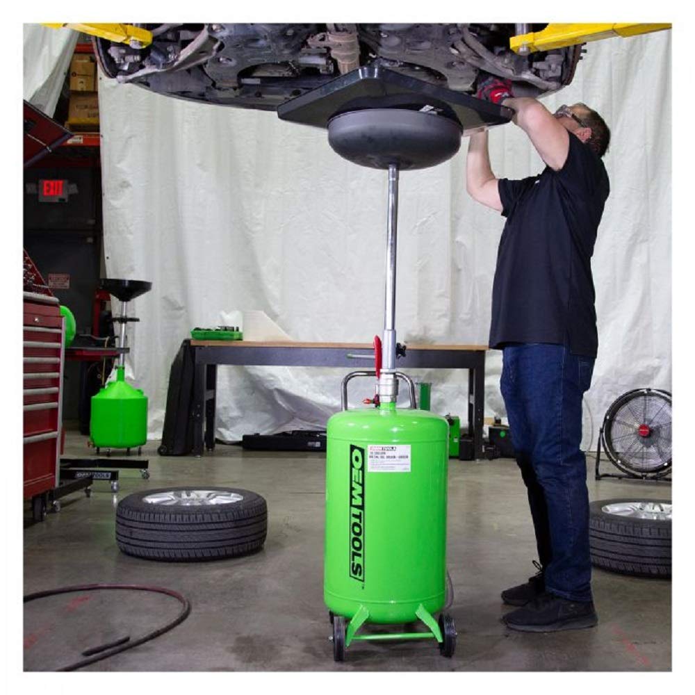 OEMTOOLS 87035 Black Transmission Pan for Use with Lift Oil Drains, Large Fluid Catch Pan, Square Oil Drain Pan, Fits Many Diffe