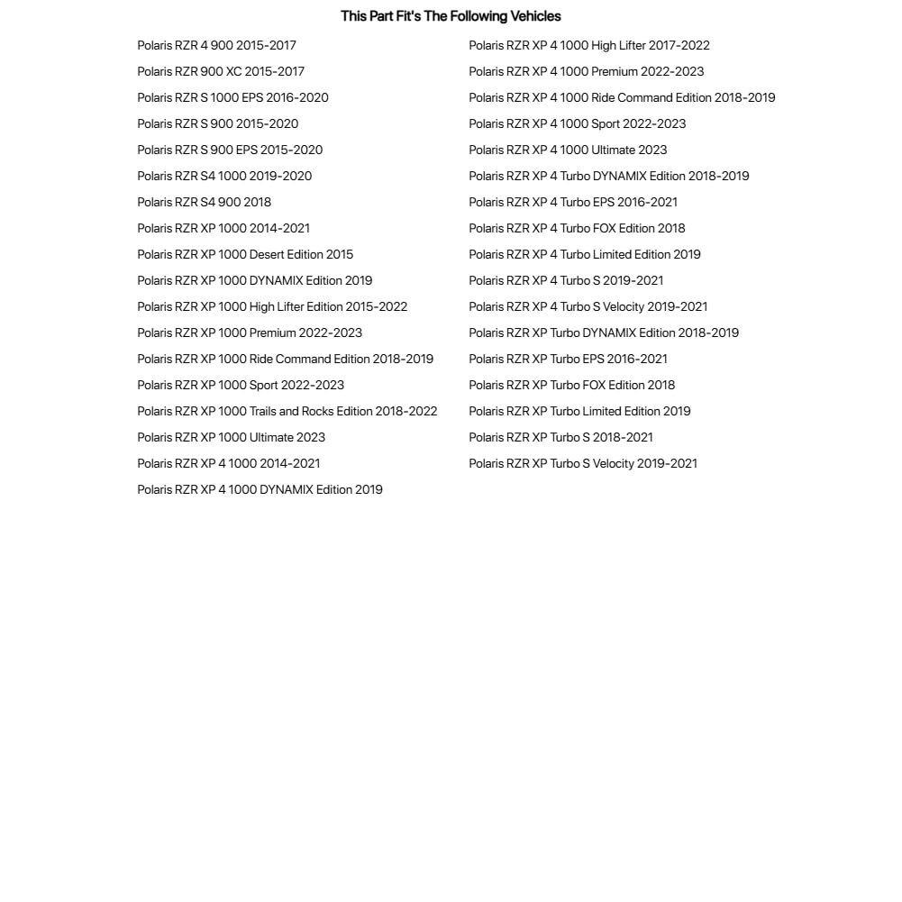 Tusk UTV Front Mud Flaps Compatible with Polaris RZR XP/XP4 1000 2014-2021/RZR S 1000 EPS 2016-2020/RZR S 900 2015-2020