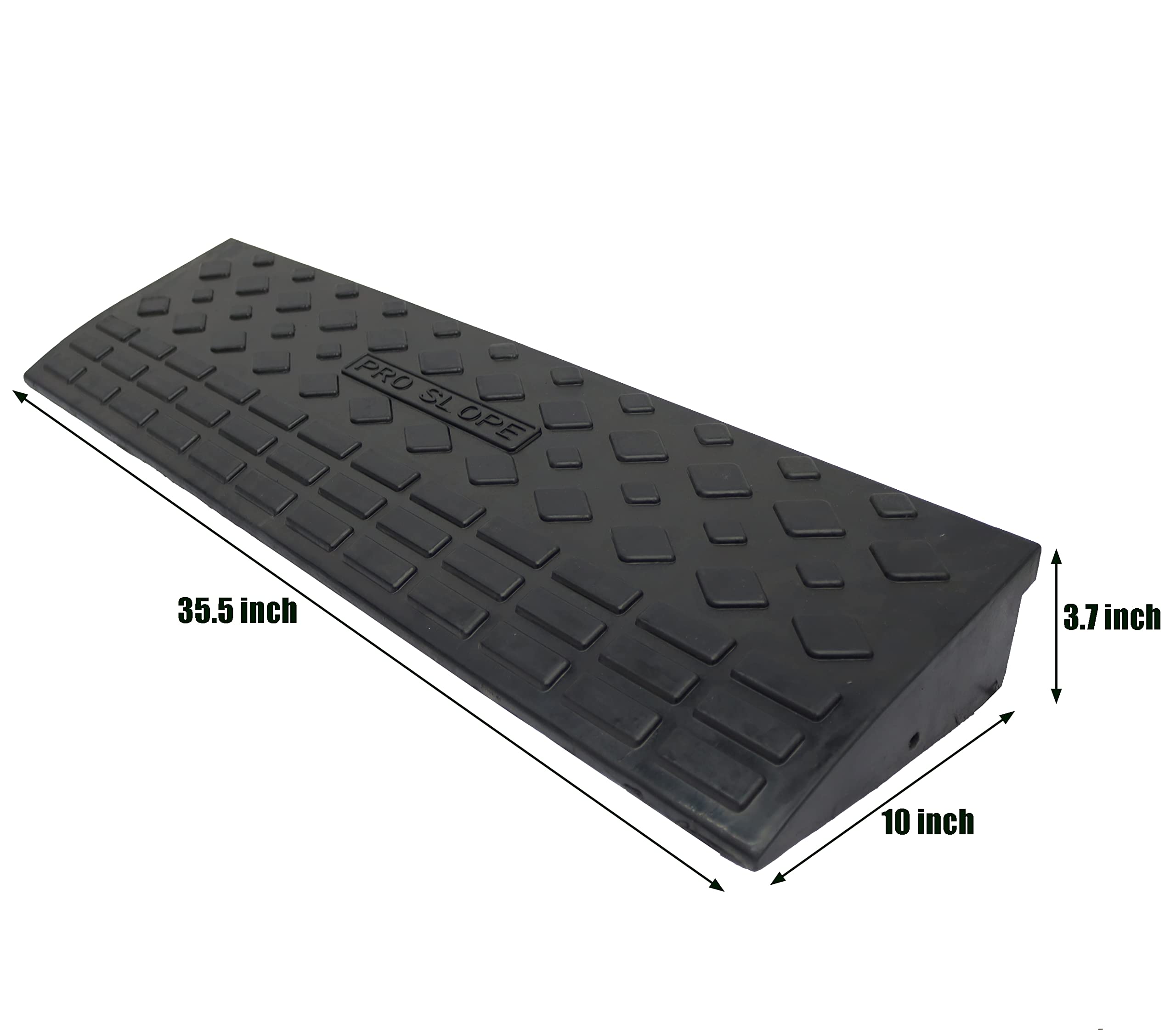 Techtongda Rubber Curb Ramp, Heavy Duty 22000Lbs (10 Ton) Weight Capacity Loading Rubber - 35.5L  10W  3.7H