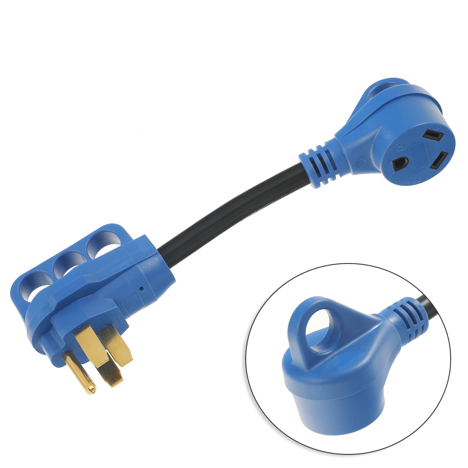 Rv Plug Adapter 50 Amp To 30 Amp,Nema 14-50P To Tt-30R Power Cord Adapter For Rv Parks Campgrounds 50 Amp Shore Power,Load Up To 30 Amp 125V 3750W,10/3 Awg 4-Prong Extension Cord,12 Inch (50M30F)