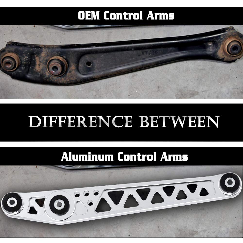 PTNHZ Rear Billet Aluminum Lower Control Arms Relacement For 96-00 Honda Civic Si SiR EK Chassis Strut Suspension Crossmember 1