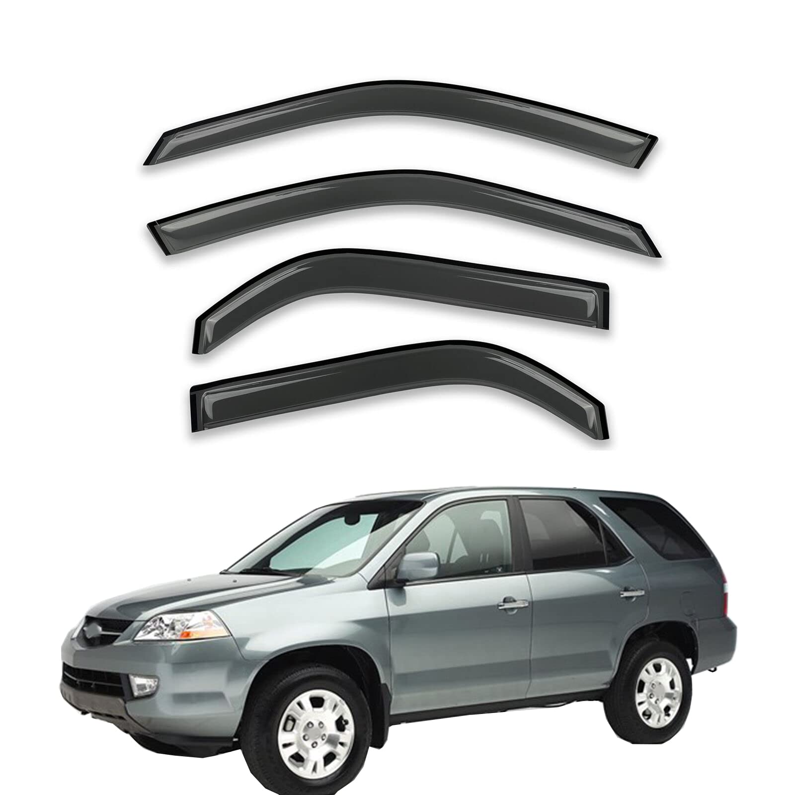 Gldifa Window Visor Rain Guards Compatible With 2001-2006 Acura Mdx Smoke 4Pc 94759