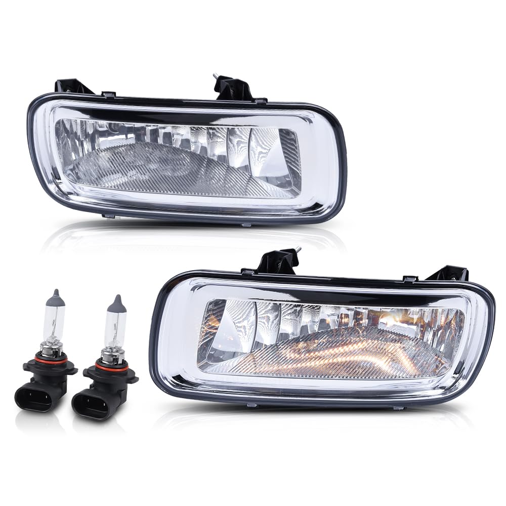 PIT66 Front Bumper Fog Lights w/Bulbs Compatible with Ford F150 2004-2006 Fit Lincoln Mark LT Base 2006,Fog Lamps Driver Left an