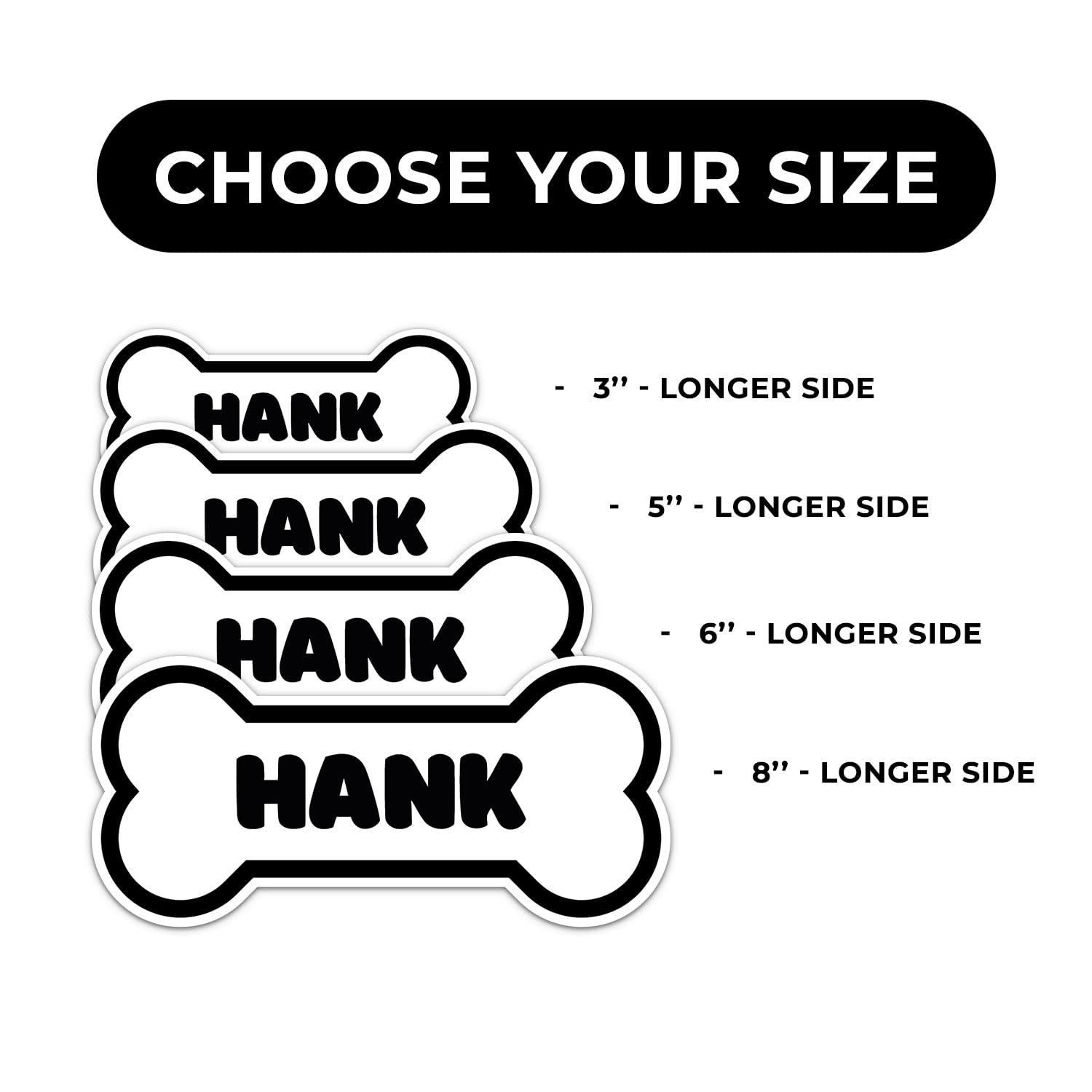 Hank Dog Name Sticker - Waterproof Vinyl Decal For Car Bumper, Laptop, Water Bottle, Wall, And Window, Size - 5'' Longer Side