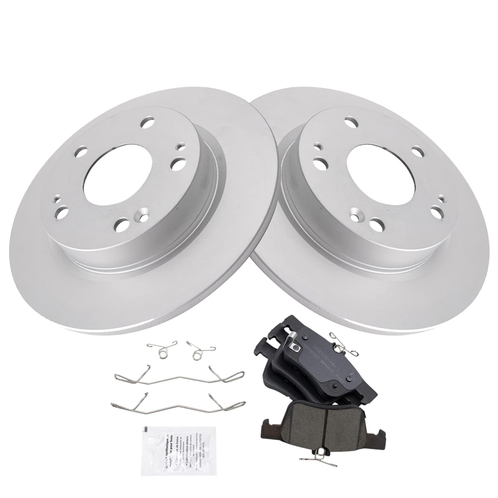 Trq Rear Brake Pad & Rotor Kit Brake Pads Brake Rotor Ceramic Solid Premium G-Coated Compatible With 2020-2021 Honda Civic 2019-