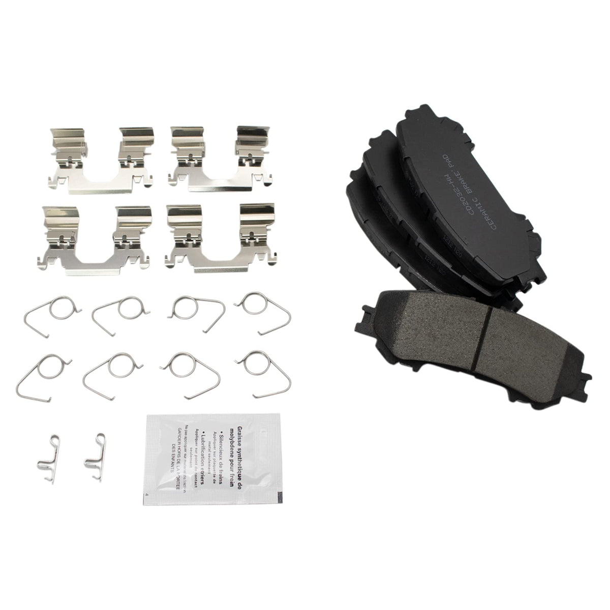 TRQ Rear Brake Pads Ceramic Compatible with 2017-2021 Nissan Titan