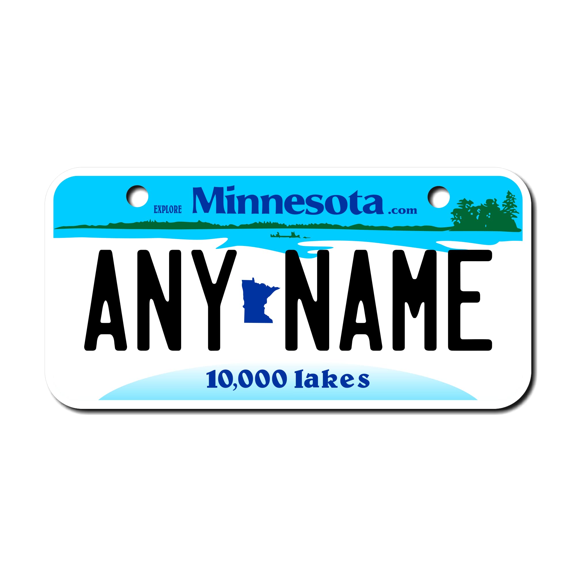 Teamlogo Personalized Minnesota License Plate - Sizes For Kid 'S Bikes, Cars, Trucks, Cart, Key Rings Version 1 (3 X 6 Aluminum
