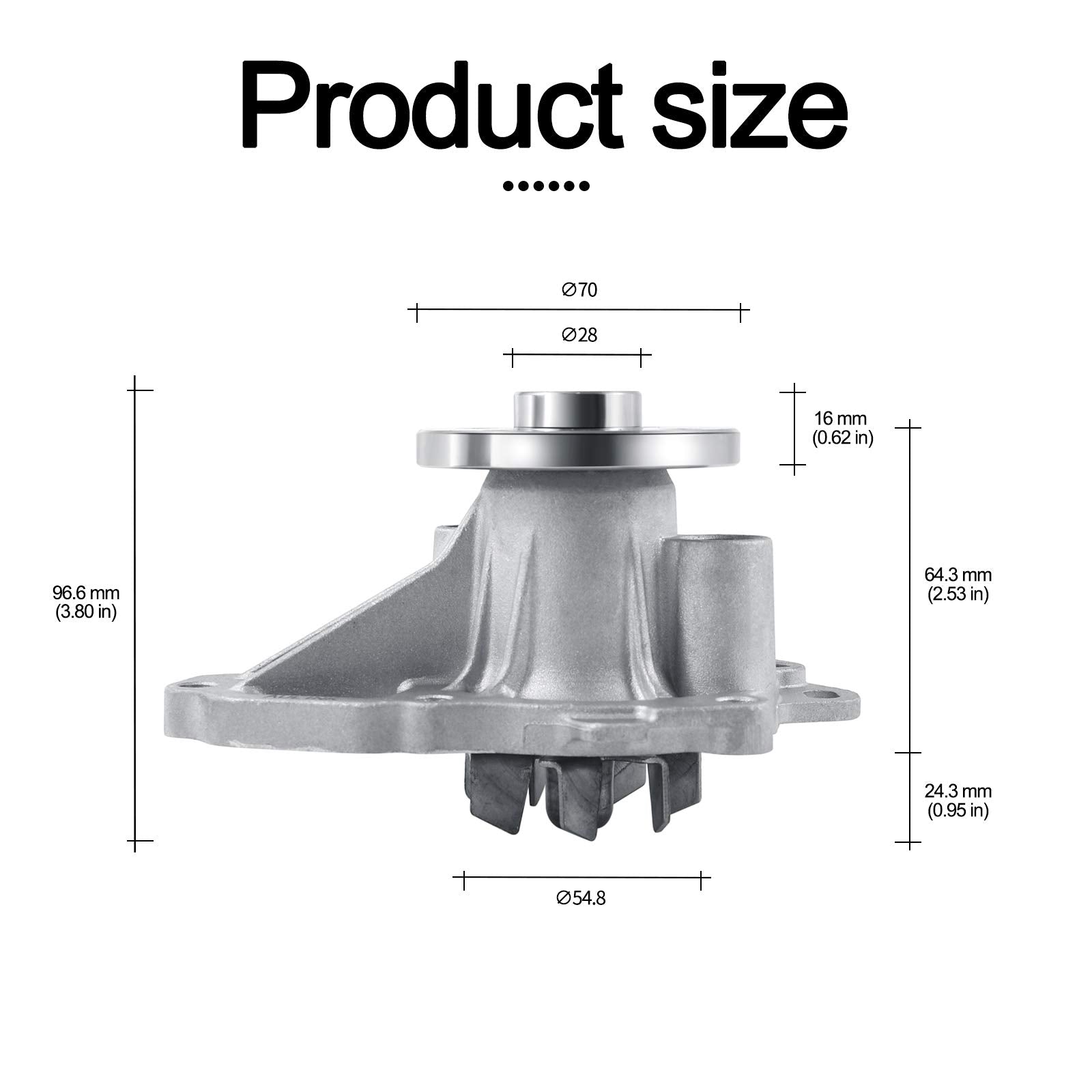 Aulink Aw9414 Water Pump Kit For Toyota Camry Corolla Highlander Matrix Rav4 Solara, Lexus Hs250H, Pontiac Vibe, Scion Tc Xb, 2.0L 2.4L L4 Engine