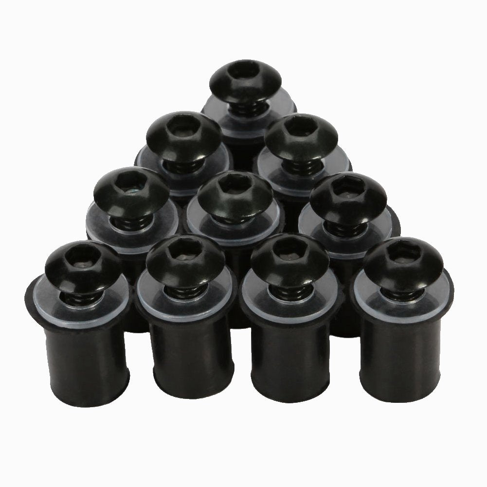 Coolboyer 10Pcs/Set M5X15Mm Motorcycle Aluminum Fairing Screws Bolts Kit Body Mount For Motorcycle Windscreen Windshield Screws 