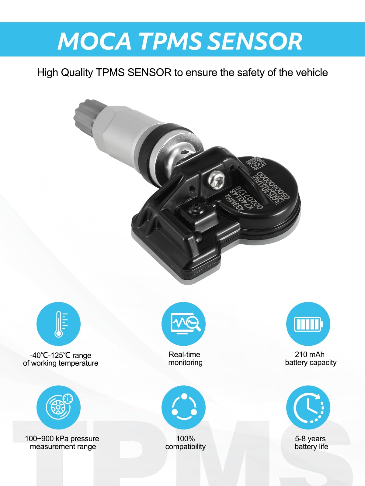 TAUTOY Upgrade 56053031AD TPMS Tire Pressure Monitoring Sensor 433MHz for Chrysler Caravan Pacifica Town&Country Voyager,for Dod