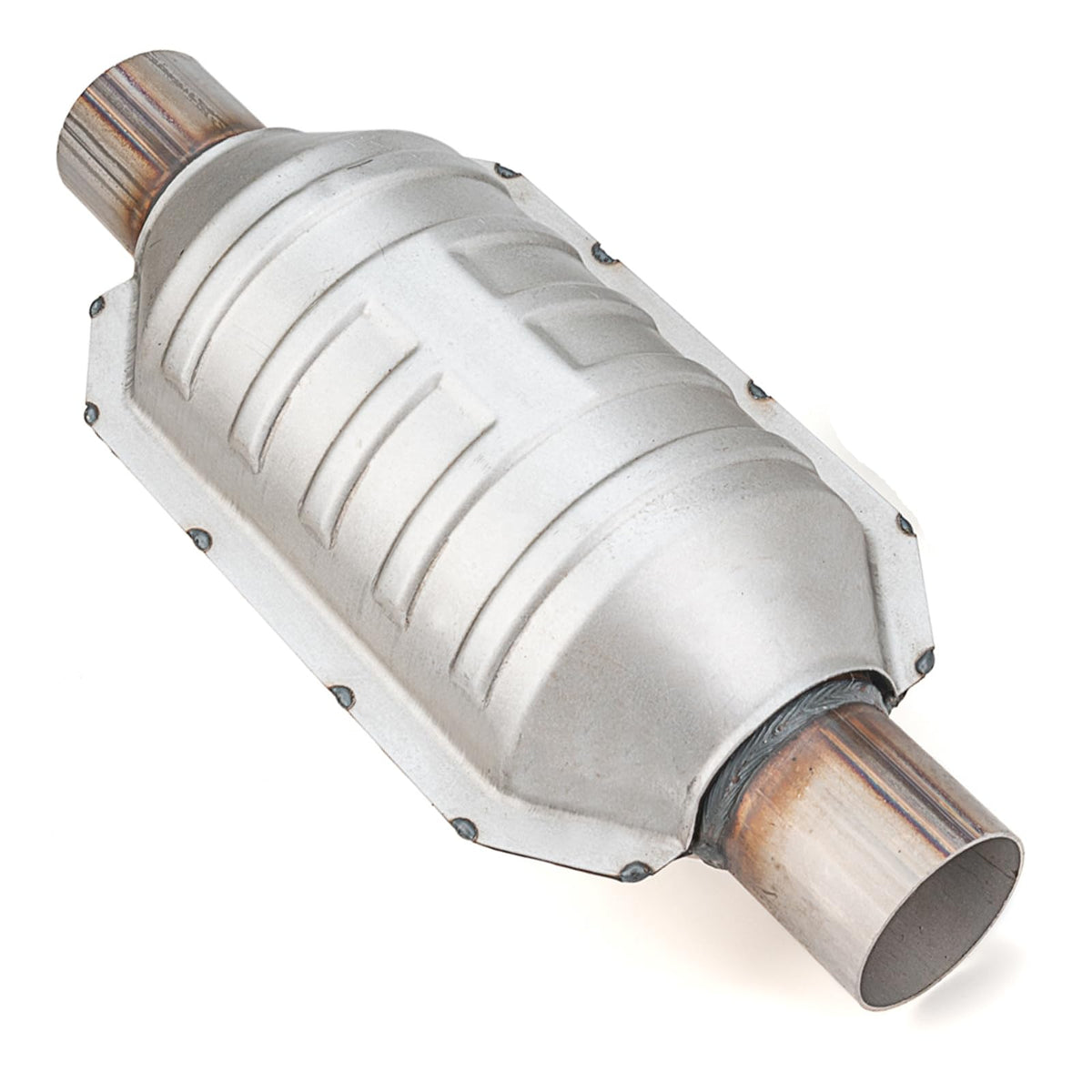 Fomiuzy 2 Inch 2'' Inlet/Outlet Catalytic Converter Universal High Flow Front Cat Convertor Direct-Fit With O2 Port & Heat Shiel