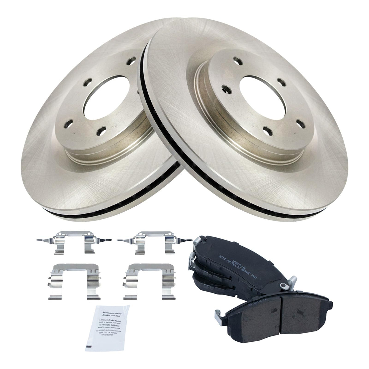 Trq Front Brake Pad & Rotor Kit Brake Pads Brake Rotor Semi-Metallic Compatible With 2011-2017 Nissan Juke 2017-2019 Sentra