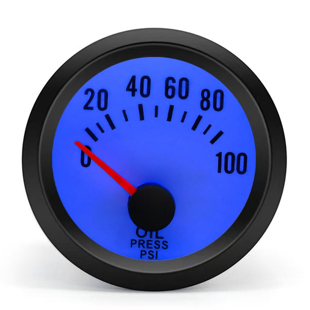 BYYOUIV 2 52mm Oil Pressure Gauge 0-100 PSI Digital Blue LED Press Meter with Sensor for Cars