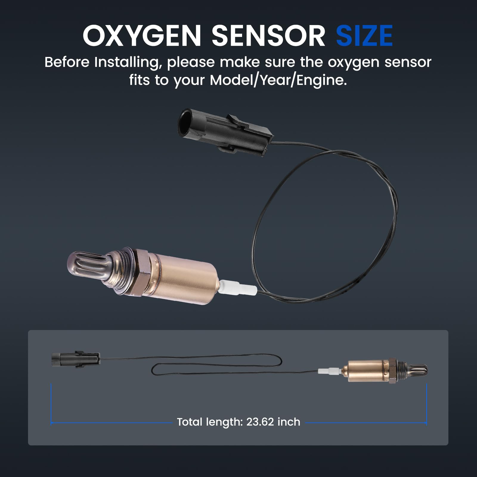 SYKRSS Oxygen O2 Sensor 250-21001 Compatible with Chevy Corsica G10 Blazer, 25105107 Upstream Replacement Oxygen Sensor Compatib