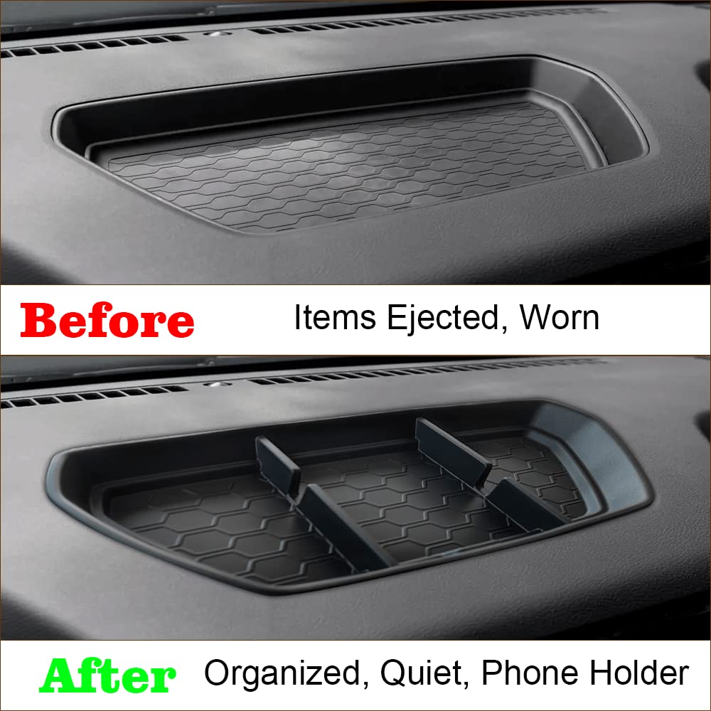 Muslogy for Frontier 2024 2023 Dashboard Storage Silicone Tray Insert Organizer Phone Holder Non-Slide Silicone Rubber Interior