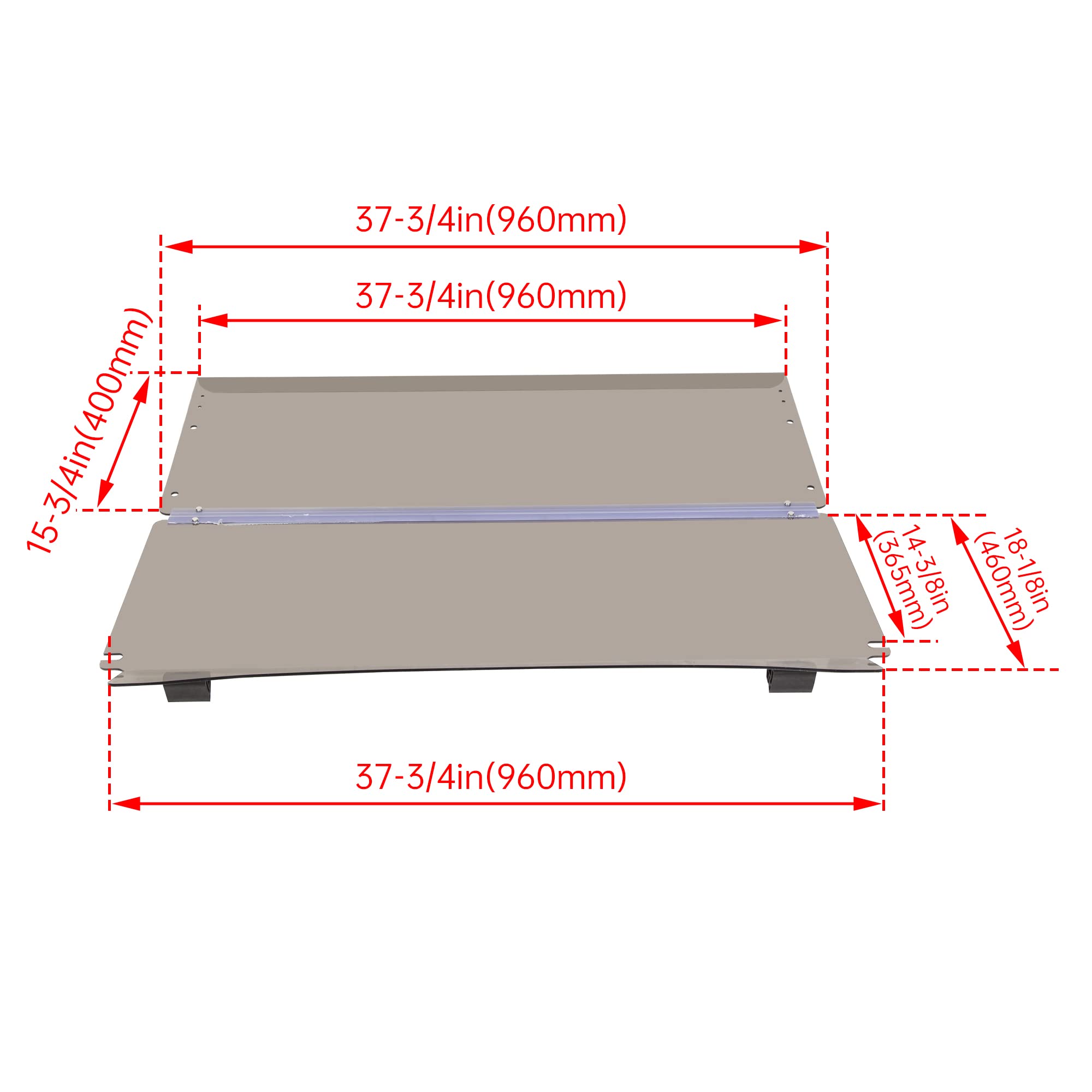 ECOTRIC Tinted Windshield for 2004-UP Club Car CC Precedent XF I2 I3 I2L Gas/Electric Golf Cart - Impact Resistant, Folding Design