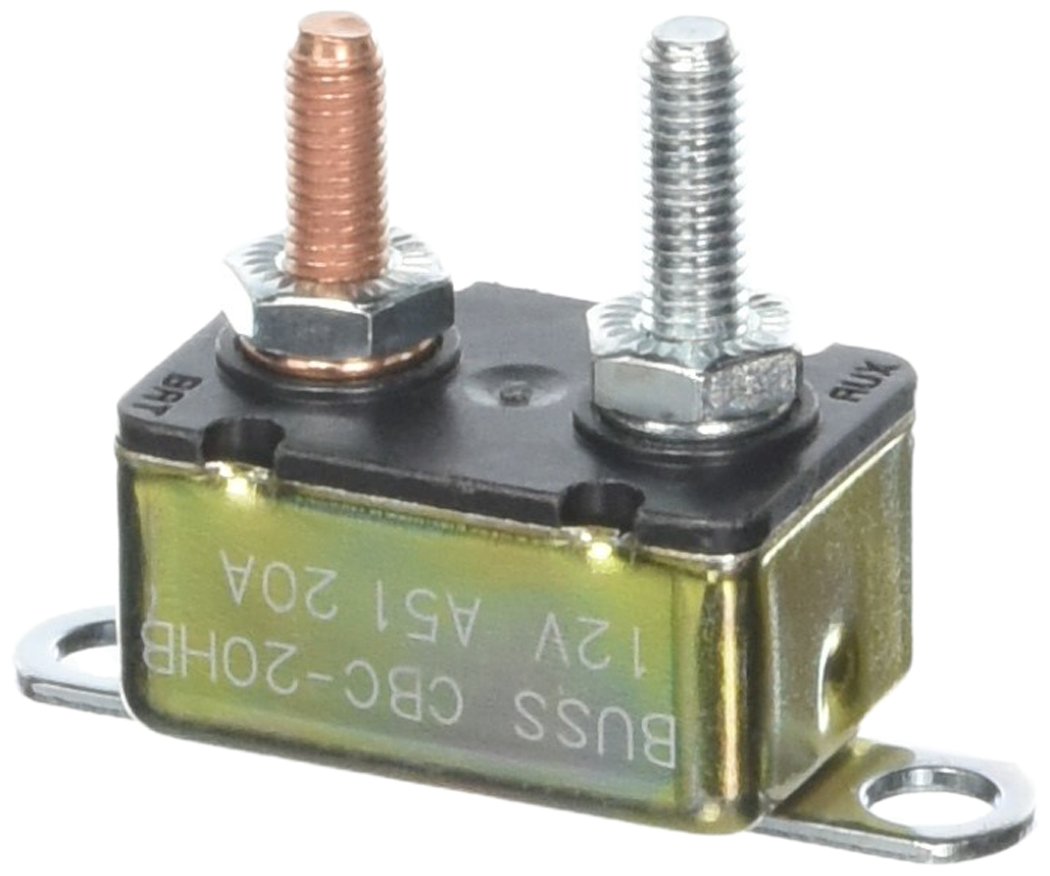 Bussmann CBC-20HB Circuit Breaker (Type I Heavy Duty Automotive with Stud Terminals and Bracket - 20 A), 1 Pack