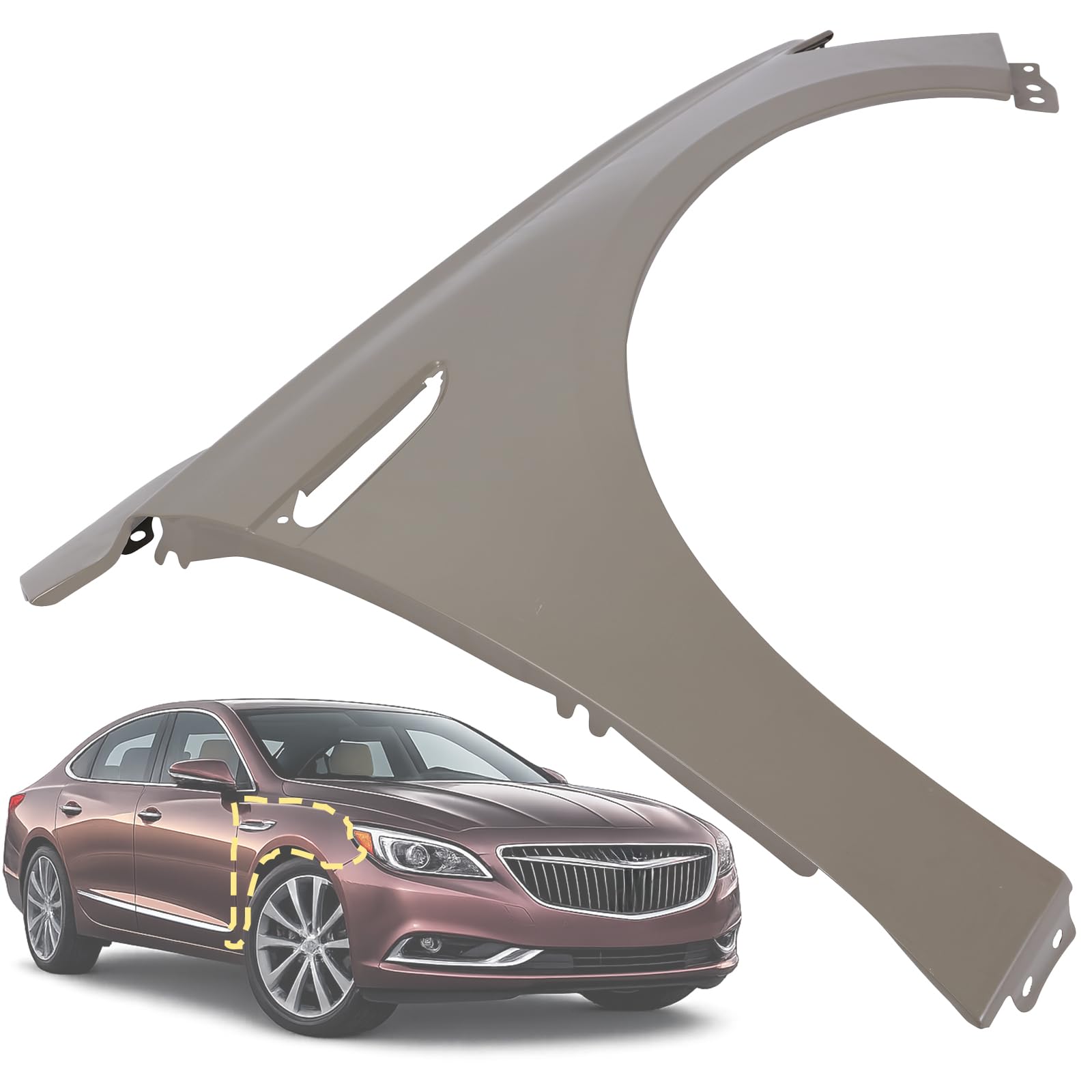 Front Fender Right Side Fit for 2017-2019 Buick LaCrosse GM1241397,passenger side
