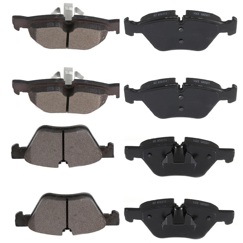 ECCPP D1061-7967 D1267-7286 Front & Rear Semi Metallic Disc Brake Pad Set Fit For BMW 128i 2008-2013,For 325i 2006,For 325xi 200