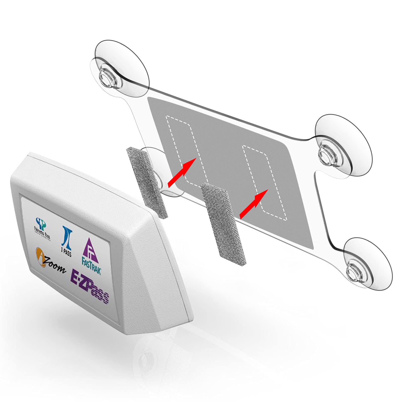 Chengfu Ez Pass Holder - Izoom/Ipass Holder/Toll Pass/Transponderholder Compatible With Most Us States Toll Pass Windshield Moun