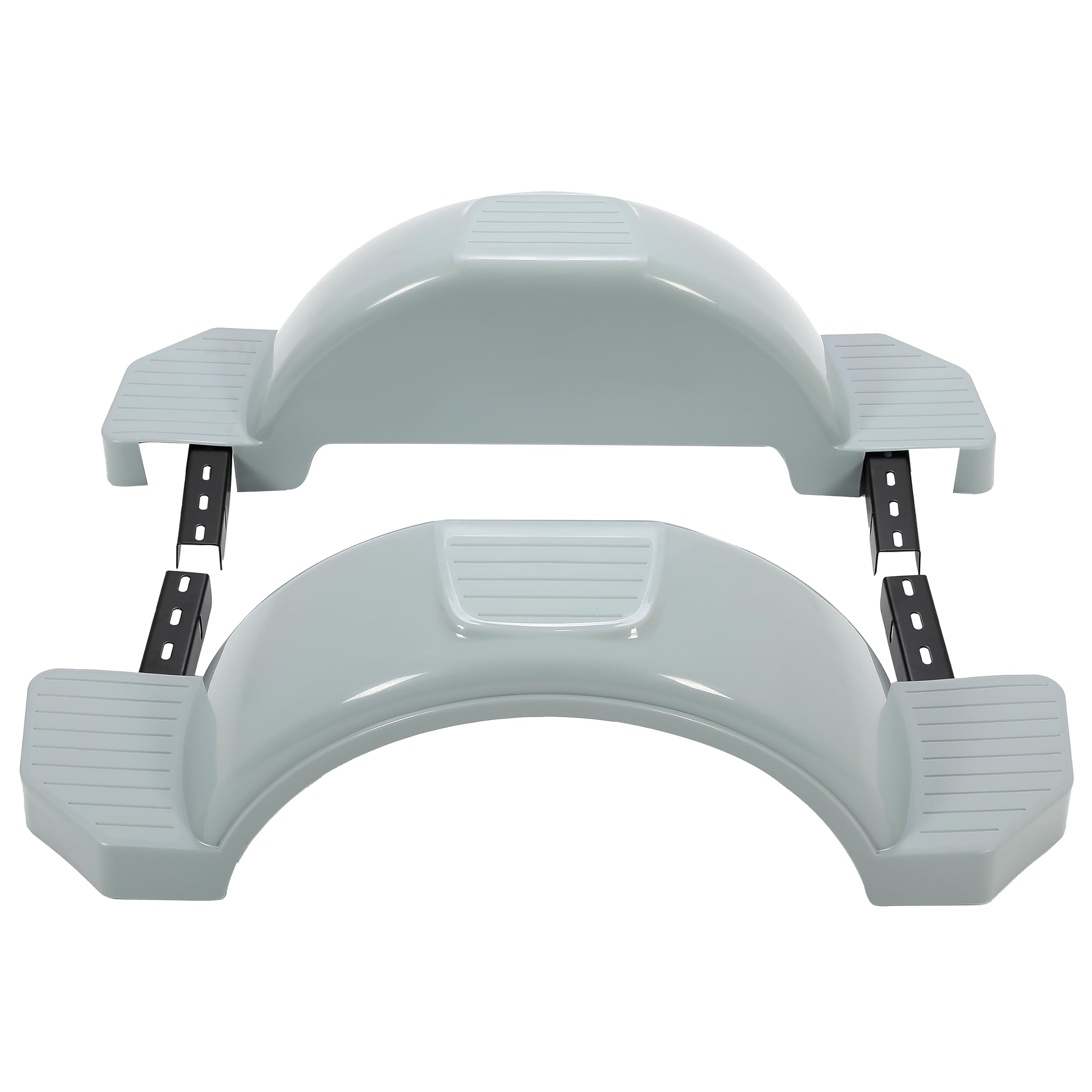 ECOTRIC Set of 2 Single Axle Trailer Fenders 13  Wheels Tire Skirt Boat (Gray)