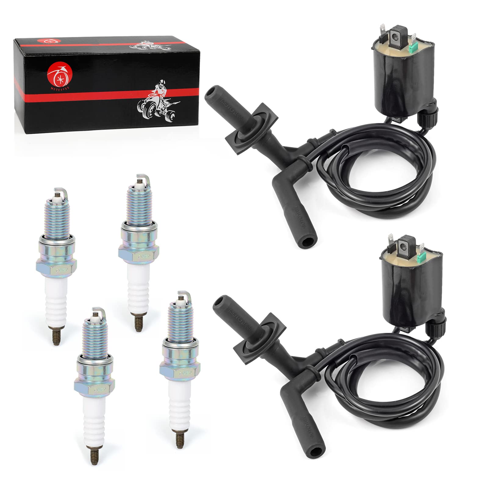 Moto1988 Ignition Coil Pack & Spark Plug + Cap For Honda Vt1100 Shadow 1100 Shadow Spirit Aero Ace Sabre 1100 1987-2007