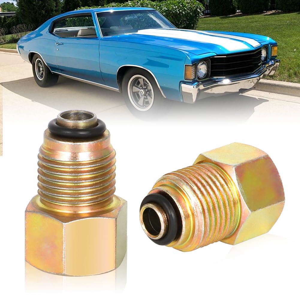 WIKIBB LS Swap Parts Power Steering Line Adapter Fitting Carbon Steel LS Pump To 3/8    Flare Older Style Lines M16-1.5 to 5/8-1