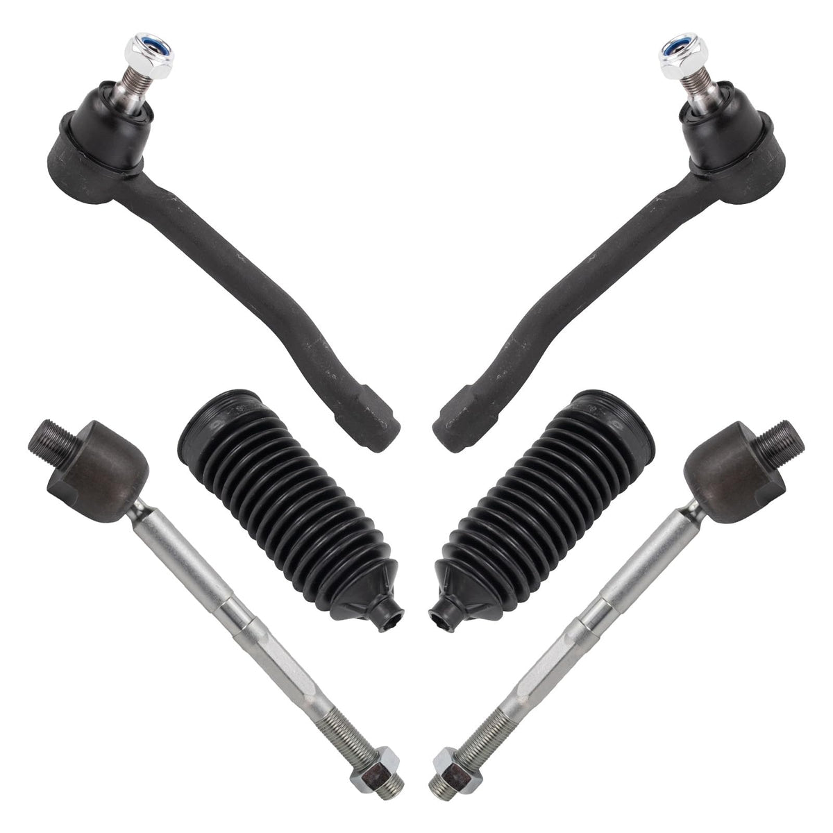 Trq Front Steering Kit Steering Rack & Pinion Bellow Tie Rod Compatible With 2014-2020 Acura Mdx 2019-2022 Honda Passport 2016-2