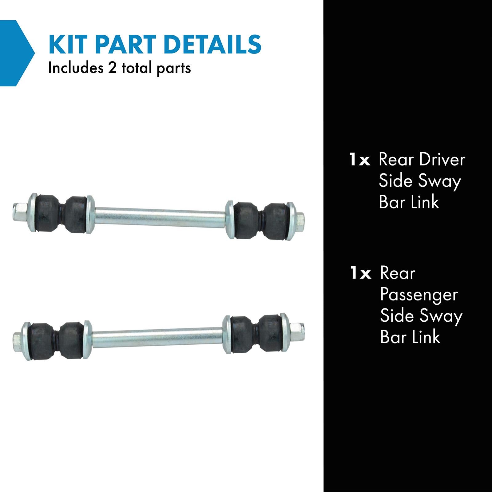 Trq Rear Sway Bar Stabilizer Link Set Compatible With 2002-2005 Ford Explorer 2003-2005 Lincoln Aviator Mercury Mountaineer