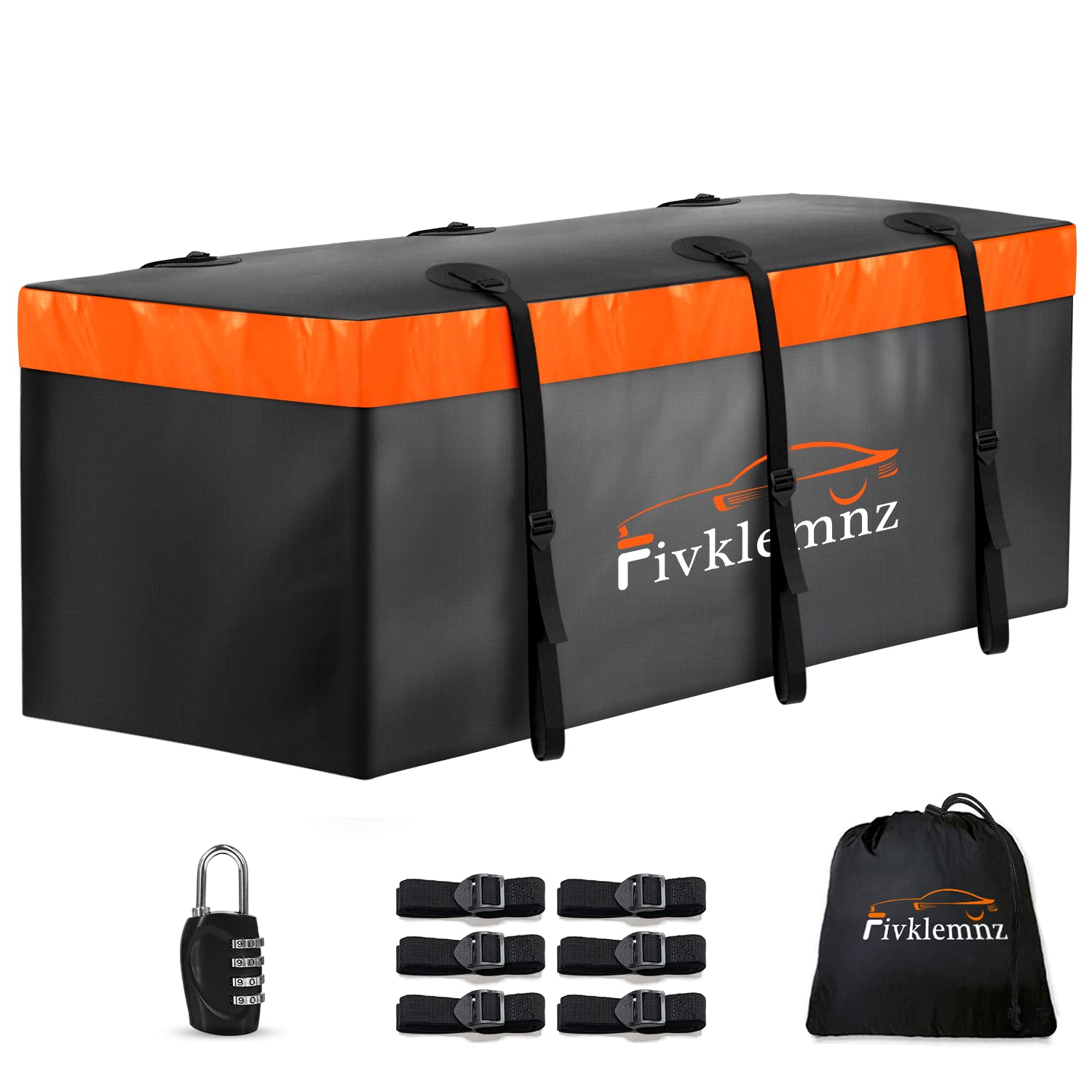 Hitch Mount Cargo Carrier Bag, 20 Cubic Feet 100% Waterproof Car Tray Luggage Bag (59  24  24 ) with 6 Reinforced Straps + 1 Com