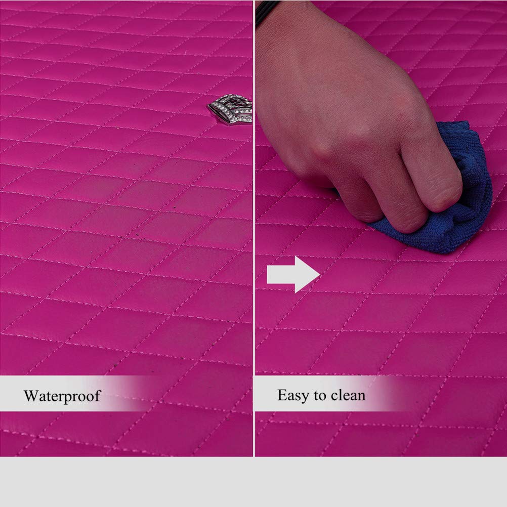 Red Rain Universal Seat Covers for Cars Leather Seat Cover with Crown Rose Pink Auto Seat Cushion Covers 2/3 Covered 11PCS Fit C