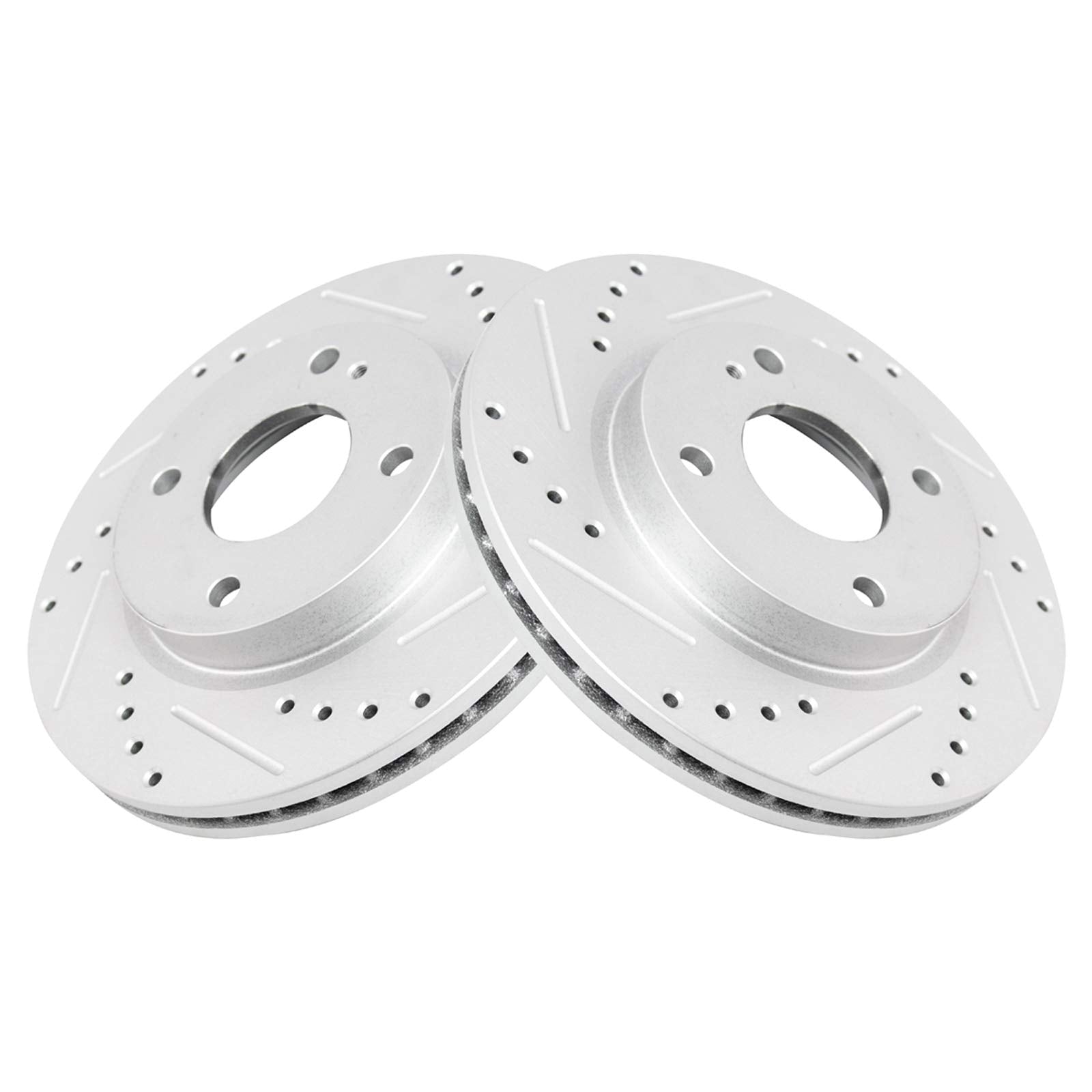 Trq Front Performance Brake Rotors Set Premium G-Coated Compatible With 2011-2019 Ford Fiesta