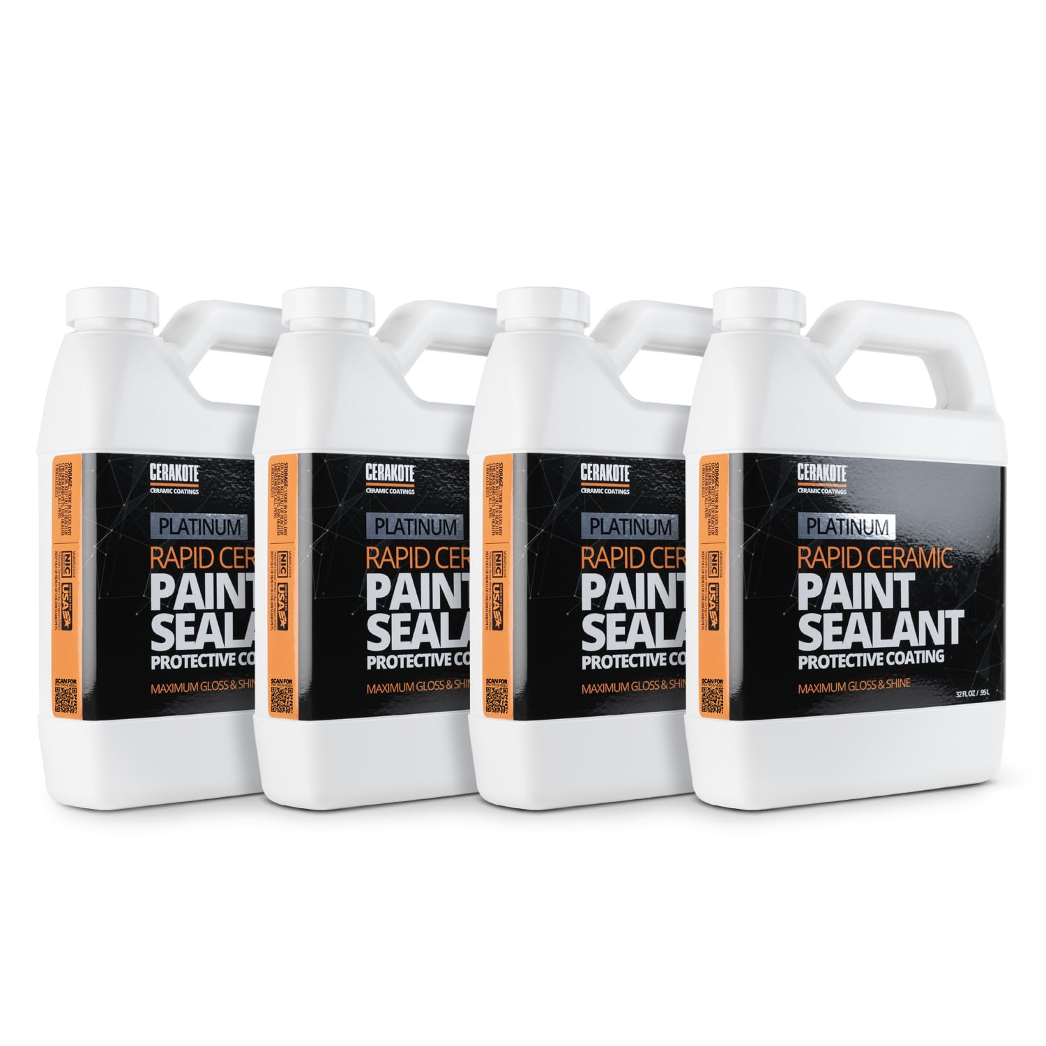 Cerakote Rapid Ceramic Paint Sealant Spray - 128 Fl Oz Bulk Pack - Extremely Hydrophobic Ceramic Coating For Cars - Maximum Glos