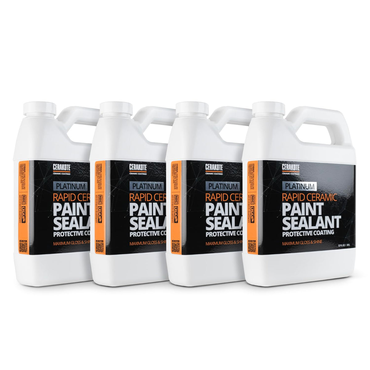 Cerakote Rapid Ceramic Paint Sealant Spray - 128 Fl Oz Bulk Pack - Extremely Hydrophobic Ceramic Coating For Cars - Maximum Glos