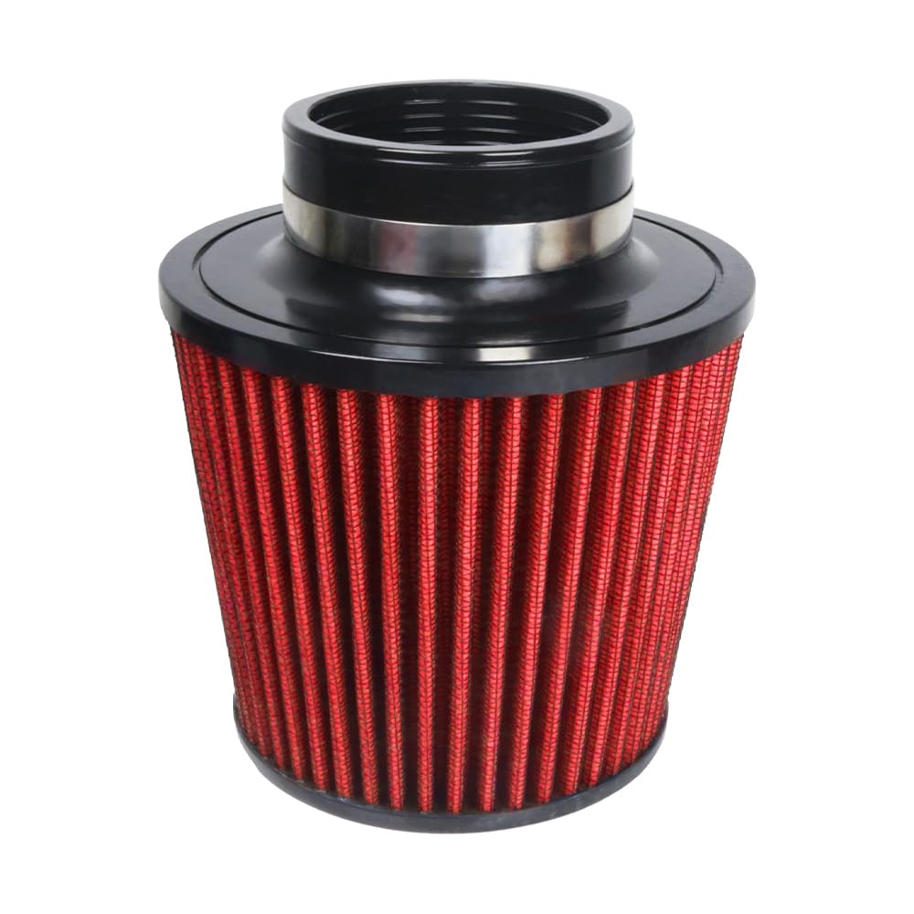 Kyostar Universal Carbon Fiber 3 Inch 76Mm Air Intake Cone Filter Replacement Quality Dry Air Filter, Red