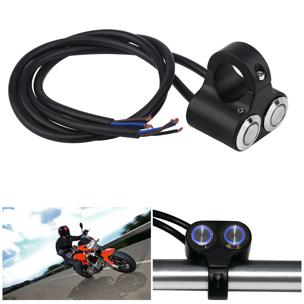 Handlebar Mount Switch, Waterproof Handlebar Switch High Low On Off Buttons Motorcycle Handlebar Switch 7/8Inch 22Mm Self-Return/Manual-Return Switch(A: Manual-Return Type) Motorcycle Handlebars