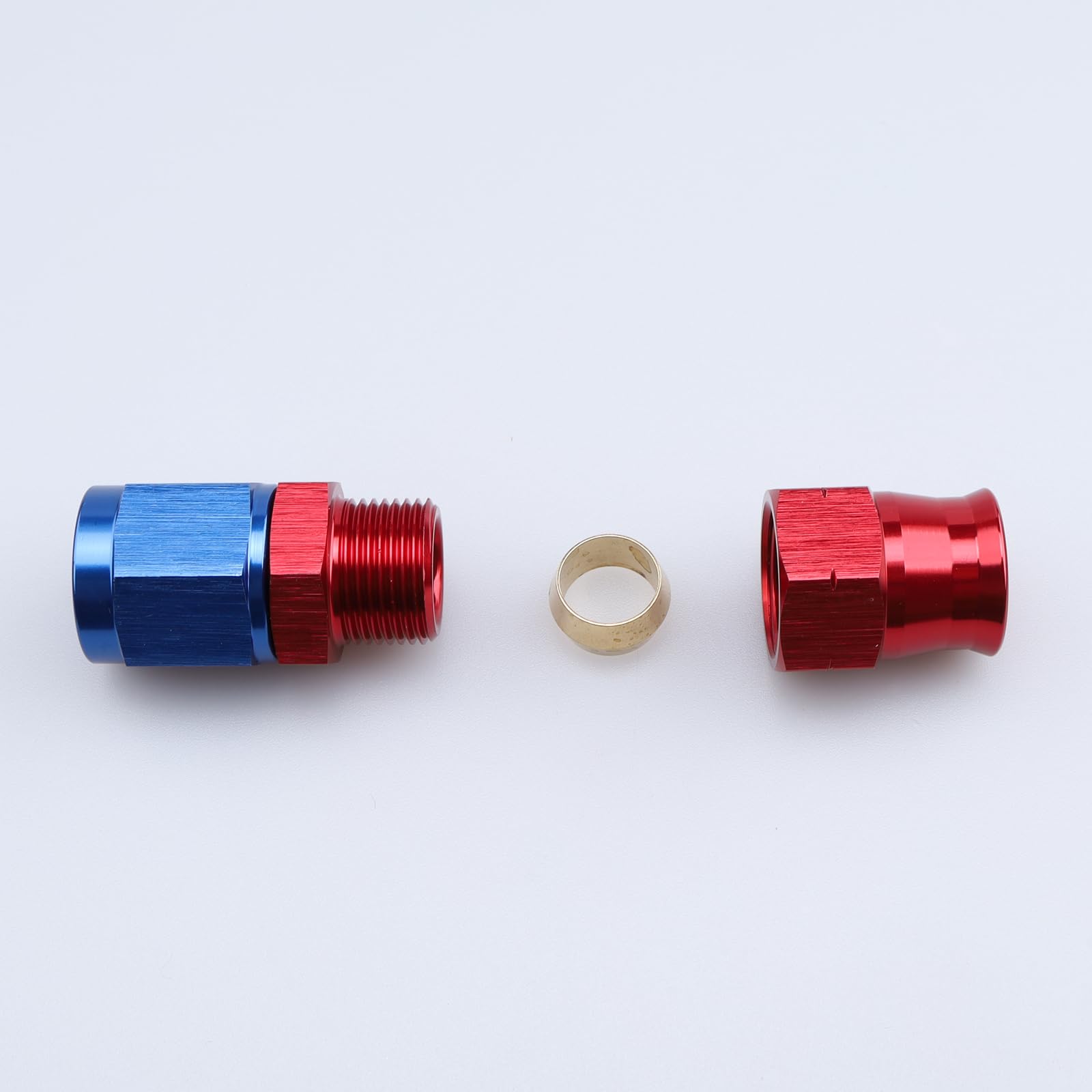 AC PERFORMANCE Aluminum Alloy -6 AN Female to 5/16'' Hardline Tube Fuel Fitting Compression Adapter Red Blue