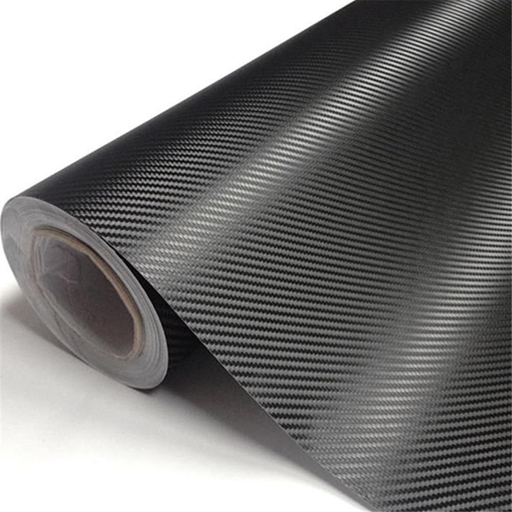 Diyah 3D Black Carbon Fiber Film 96'' X 48'' / 8 Ft X 4 Ft Twill Weave Vinyl Sheet Roll Wrap Diy Decals