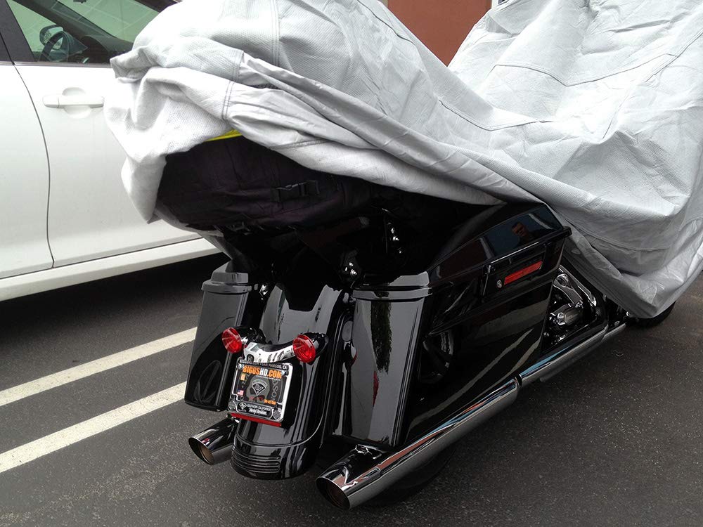 CarsCover Ultrashield Heavy Duty Waterproof Motorcycle Cover for Harley Davidson Touring Road Glide and Street Glide Bike HD Cov
