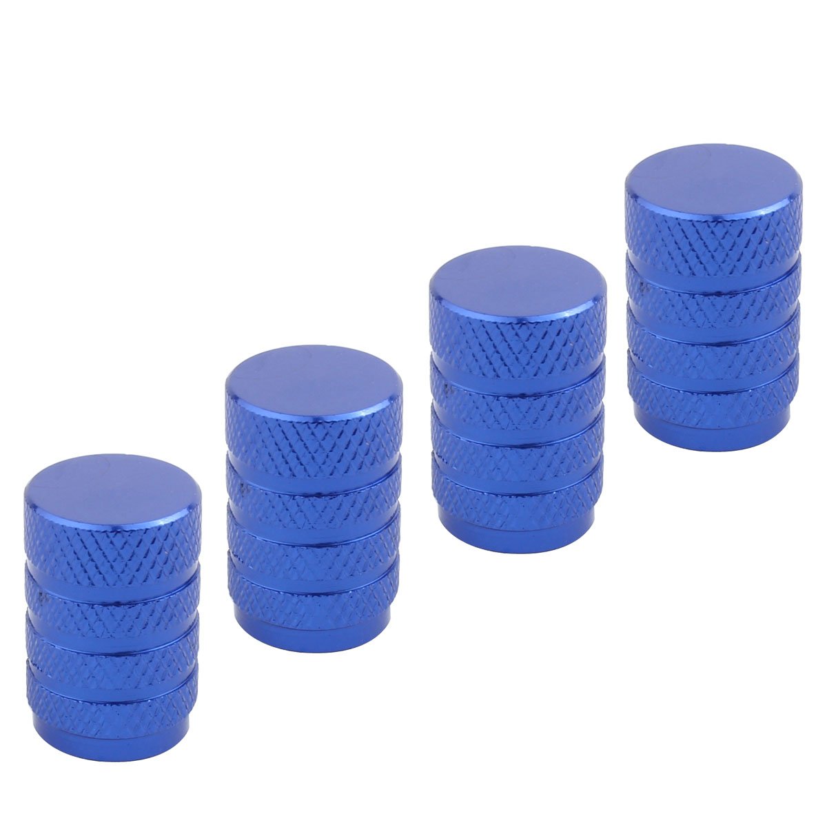 Tomall Round Tire Valve Stem Caps Chrome Blue For Car Wheel Dust Caps