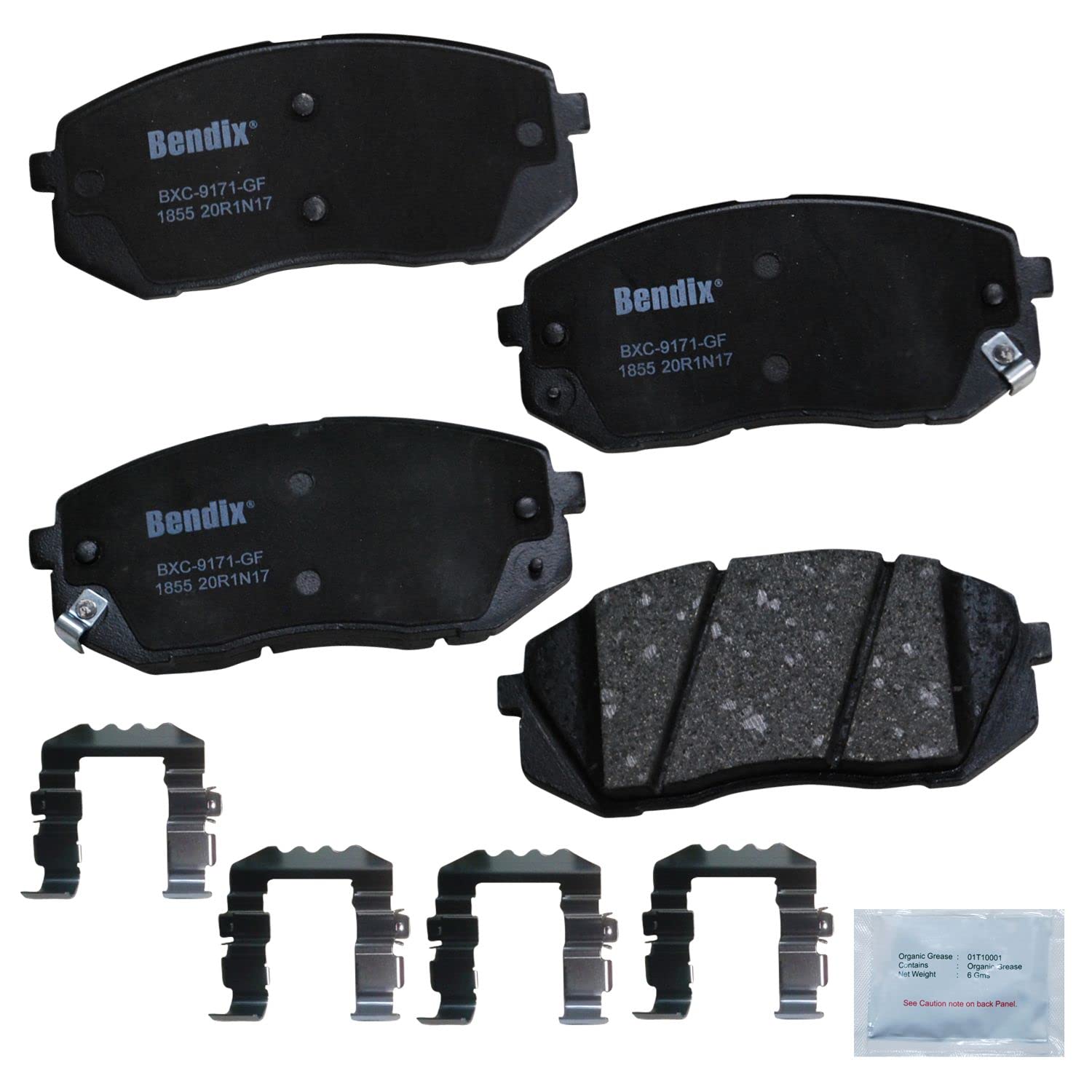 Bendix Priority1 Cfc1855 Ceramic Front Brake Pads For Select Models Hyundai Elantra Gt, Kona, Sonata, Veloster, Kia Forte, Optim