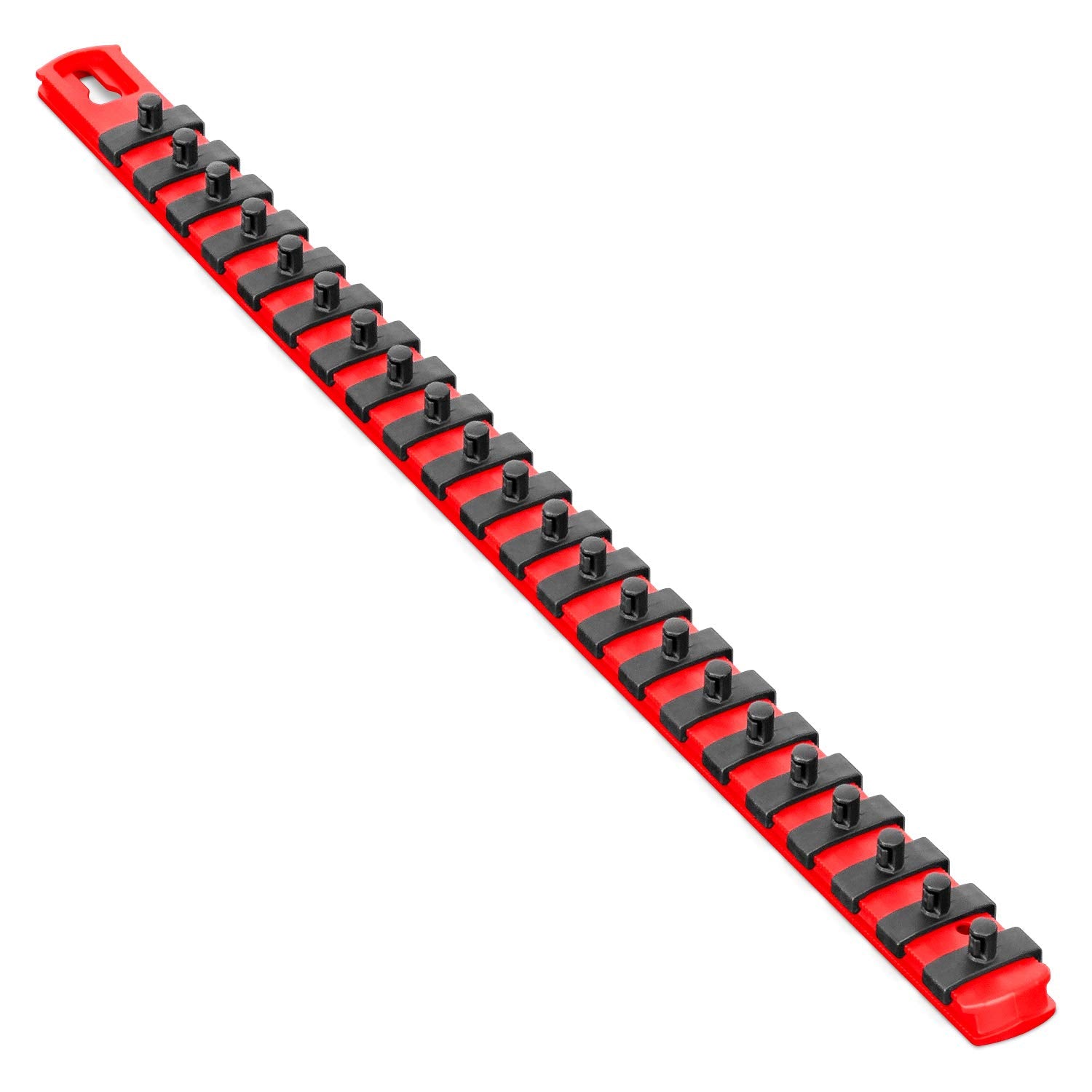 Ernst Manufacturing 18-Inch Socket Organizer with 22 1/4-Inch Twist Lock Clips, Red (8400-Red-1/4)
