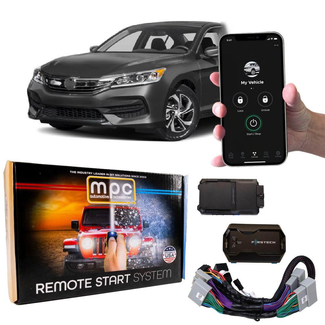 MPC Smartphone or Factory Remote Activated Remote Start Kit Compatible with Honda Accord 2013-2017 - Push-to-Start ONLY - Plug-n
